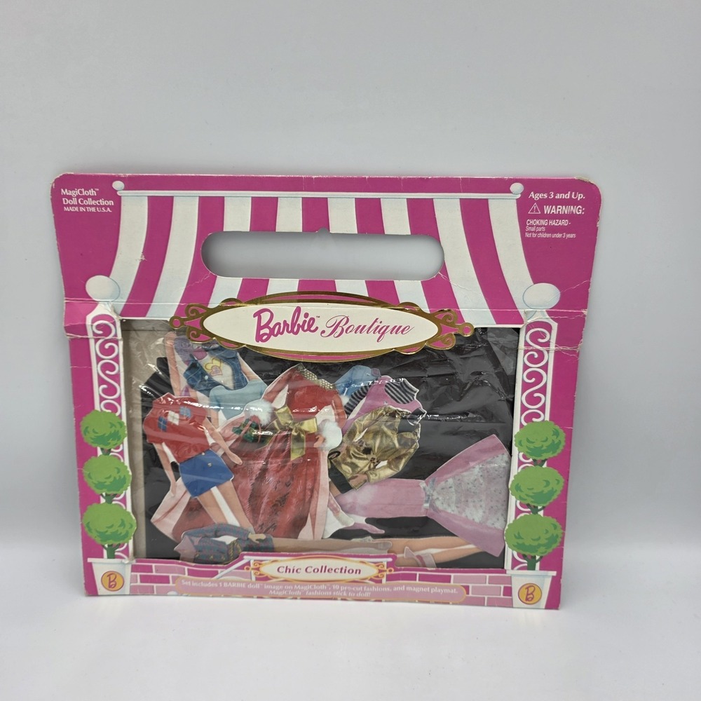 Vintage 1998 Barbie Boutique Fun Fashions MagiCloth Magnetic Dress-up Set‎